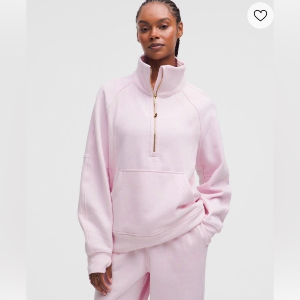 Lululemon Scuba Oversized Funnel-Neck Half Zip Long size m/l pink NWT sold out!